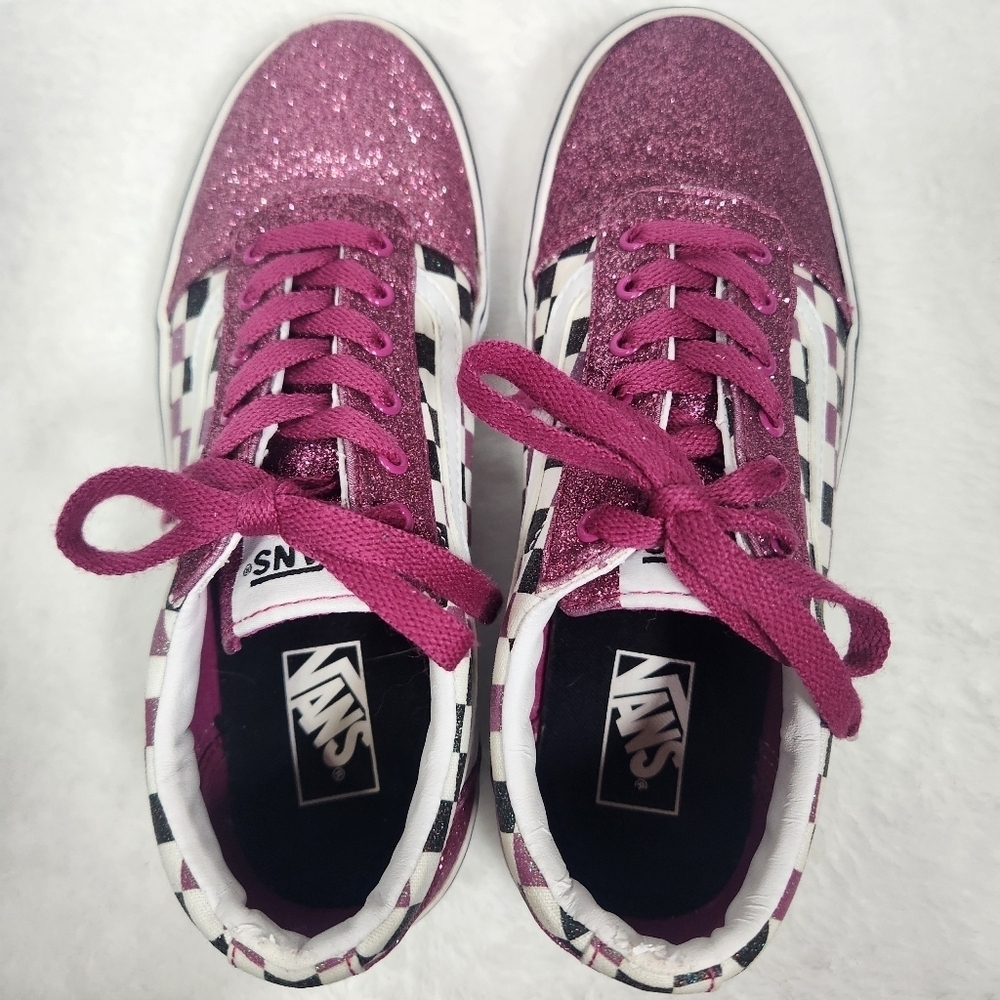 Vans Kids Sneakers - Pink and Black Checkered Size 4.5 - Picture 5 of 10